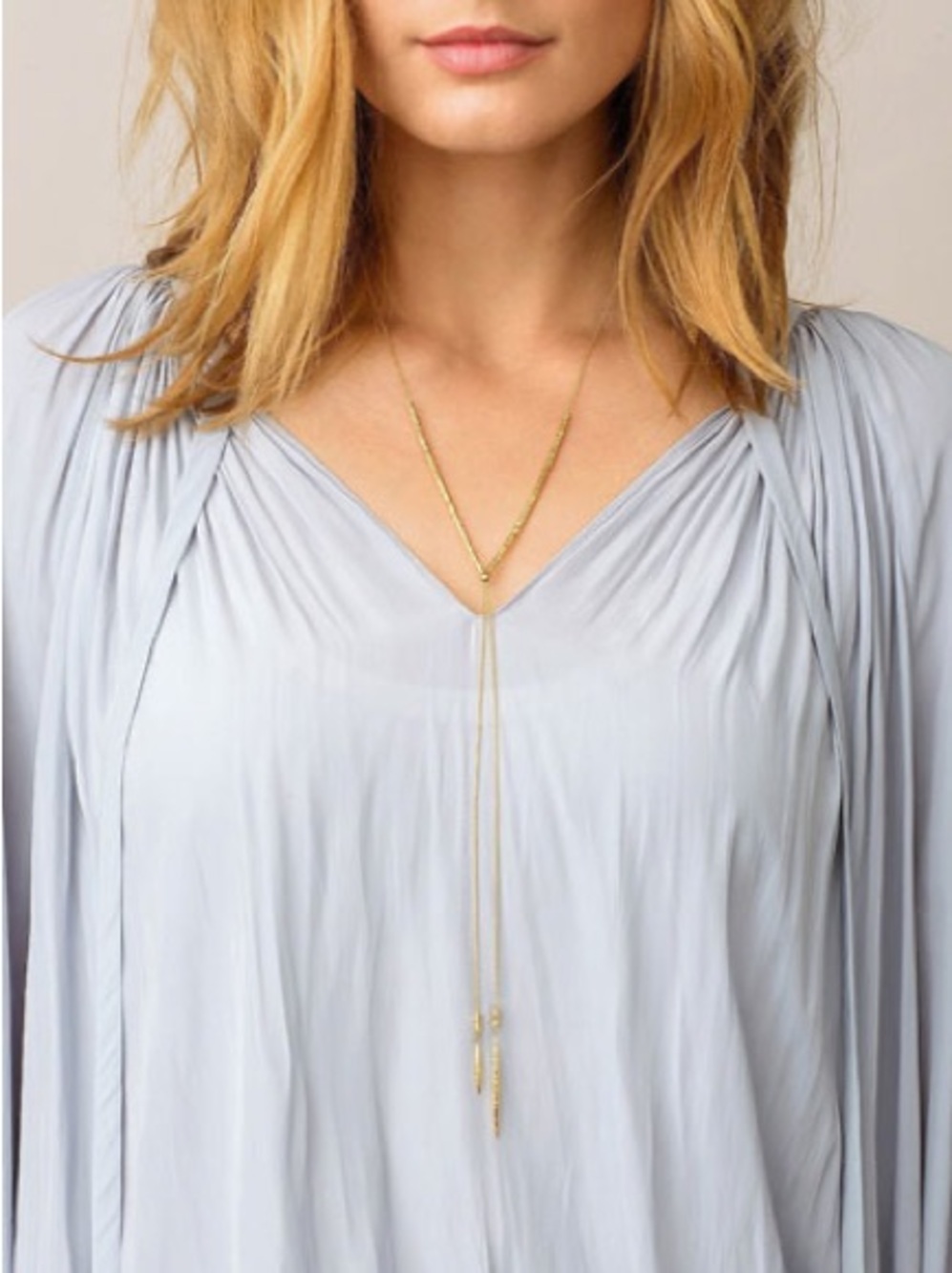 GORJANA Laguna adjustable beaded necklace gold- long lariat pendant